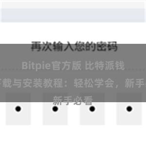 Bitpie官方版 比特派钱包下载与安装教程：轻松学会，新手必看