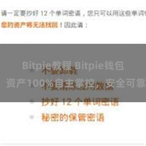 Bitpie教程 Bitpie钱包：资产100%自主掌控，安全可靠。