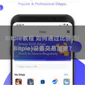 Bitpie教程 如何通过比特派(Bitpie)设置交易加速？