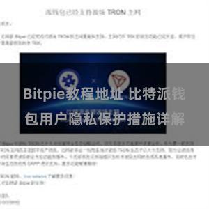 Bitpie教程地址 比特派钱包用户隐私保护措施详解